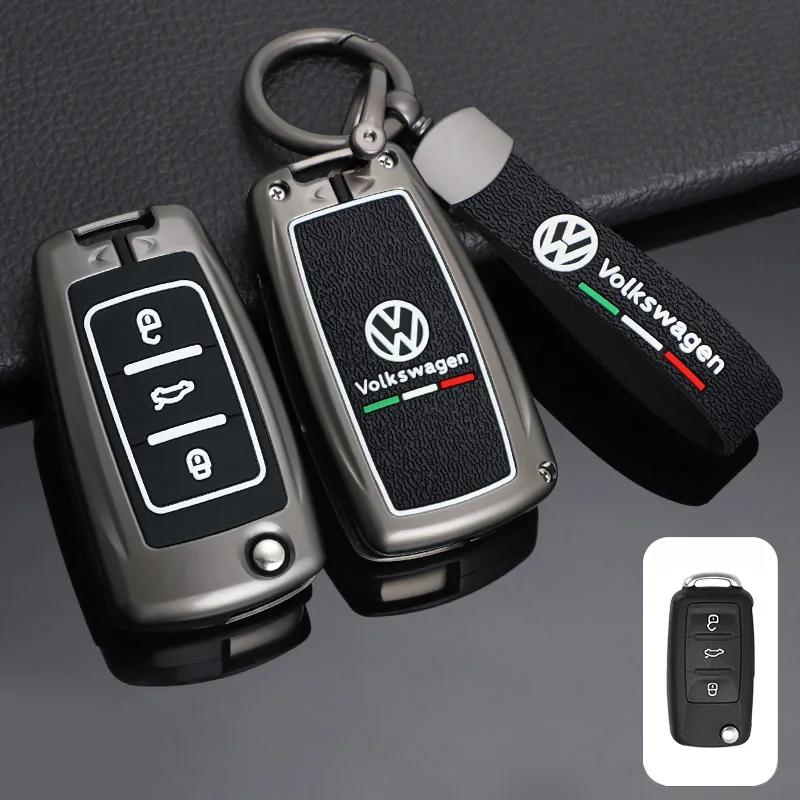 2025 Hot Zinc Alloy Silica gel Car Key Case Cover For Volkswagen VW Polo Golf Passat Tiguan Beetle Caddy T5 Up Eos Keychain Acce