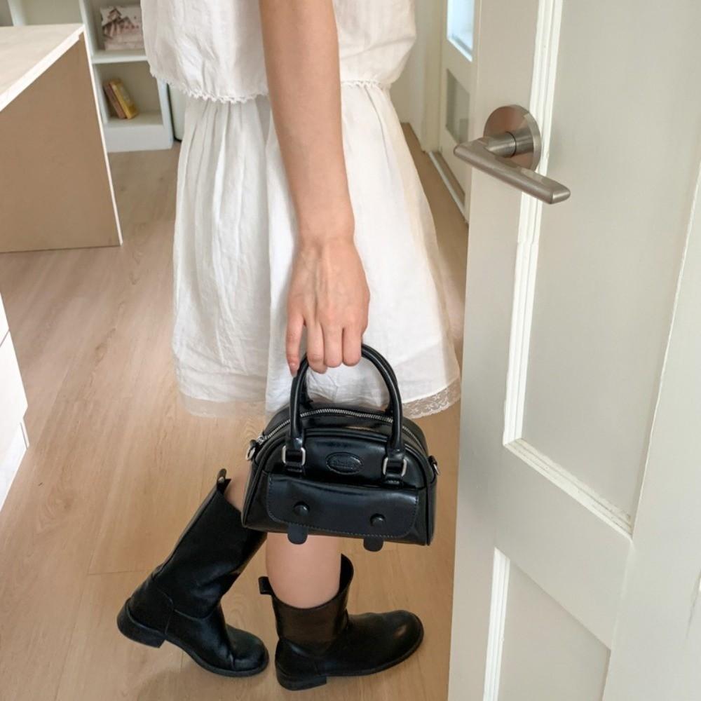 Luxury Boston Crossbody Bag Korean PU Leather Handbags Trendy Women's Underarm Bag  Gifts