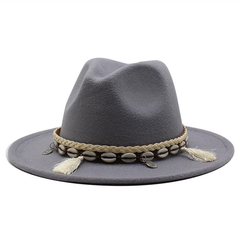 Woolen Top Hat, Minority Style Jazz Hat, Retro Flat-Brimmed Big Eaves Hat.