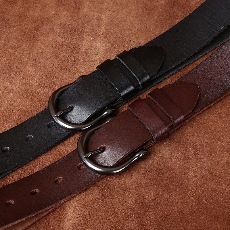 3.8Cm Wide Vegetable Tanned First Layer Cowhide Leather Washed Retro Casual Belt Men'S Pin Buckle Men'S Belt Men'S