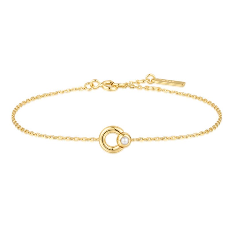 

ANIA HAIE Hoop Natural Freshwater Pearl 925 Silver Bracelet B058-03G single type