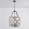 White kitchen chandelier light fixtures in dining room hallway corridor lustre wooden hanging lights