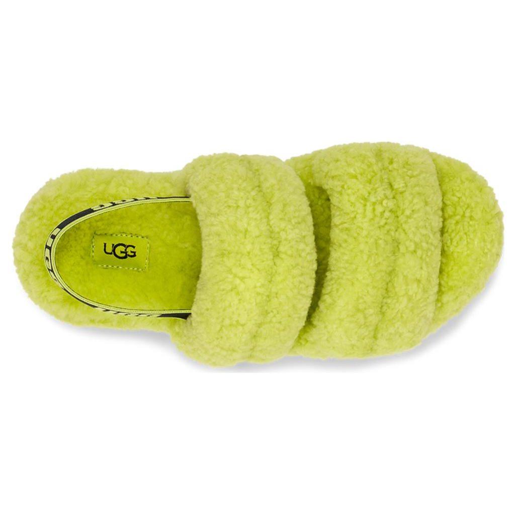 UGG Fluff Sheepskin Comfortable Thick Sole Furry Slippers Women Slippers Lime 1120876-KLM
