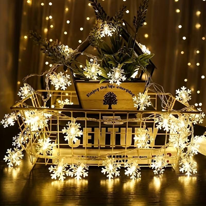USB Style LED Snowflake Curtain Light for Party Romantic Christmas Curtain Lights Fairy Lamp for Home Garden Decoration 3 M / 6 M/10M