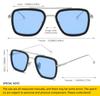 Classic Retro Square Metal Sunglasses for Men [SHEEN KELLY]