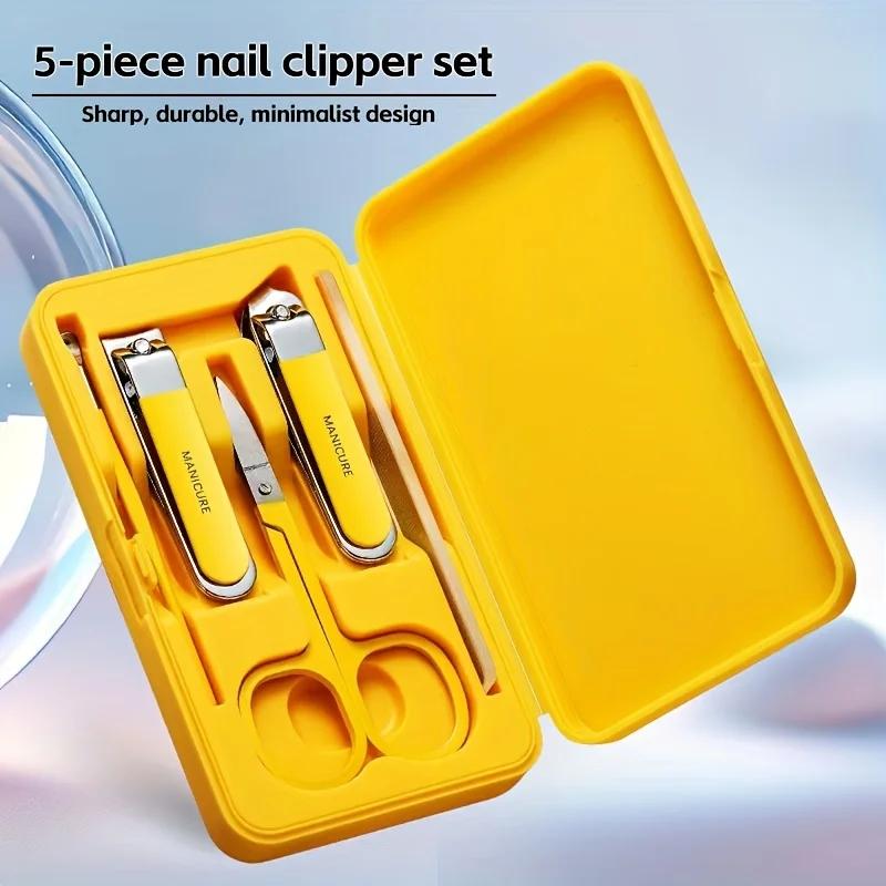 Nail Clipper Set Nail Clippers Home Miter Pedicure Tool Beauty Set Gift Nail Tool Set Ear Pick Spoon Set of 5