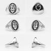 Heart of God Religious Cross Stainless Steel Mens Rings Punk Amulet for Male Boyfriend Biker Jewelry Creativity Gift