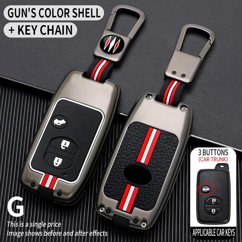 Metal Car Key Cover Fob Case Shell For Toyota Land Cruiser Prado Camry Crown Majesta Highlander Kluger Mark X Subaru Foreste Xv