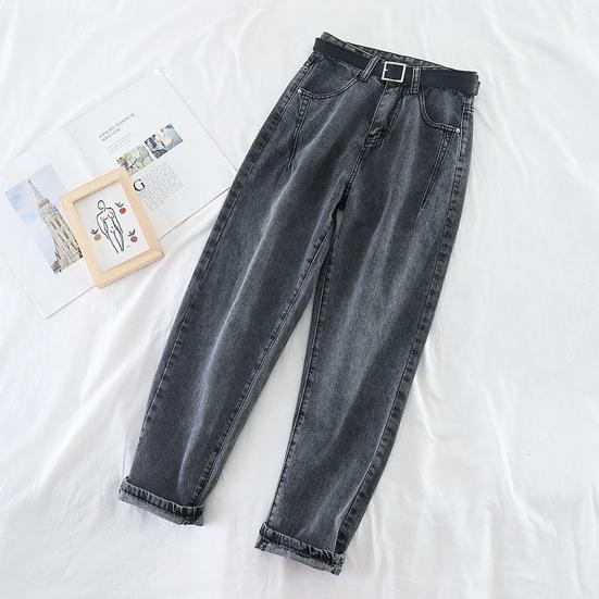 Jeans Larghi Cotone Resistente al Colore Pantaloni Donna Vita Alta per Uso Quotidiano