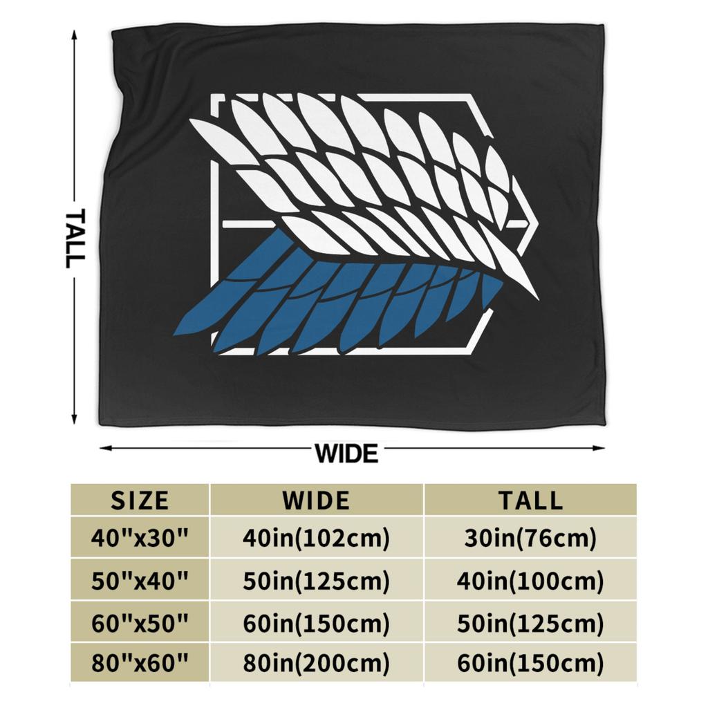 Attack On Titan Logo Blanket Flannel Spring Autumn Multifunction Super Soft Throw Blankets for Home Outdoor Bedspread