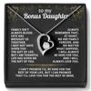 Love Heart Rhinestone Necklace for Bonus Daughter - Elegant Heart-shaped Clavicle Chain with Deluxe Gift Box