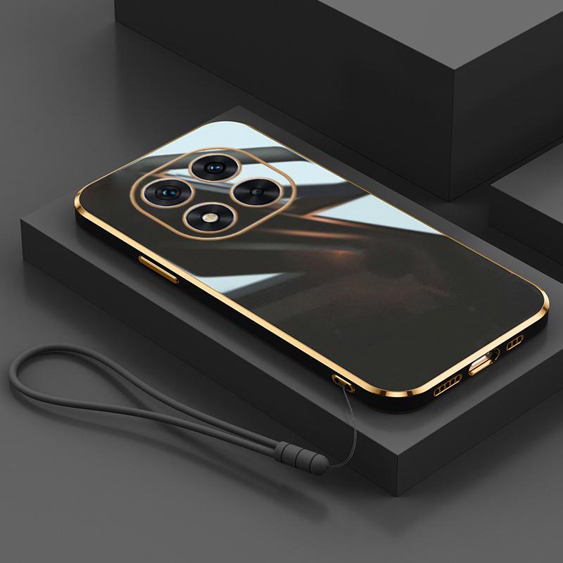 Lanyard Glossy Plated Phone Case For Xiaomi Redmi Note 14 14Pro 13 12 11S 10 14C 13C POCO X7 X6 Pro M5S Silicone Protector Cover