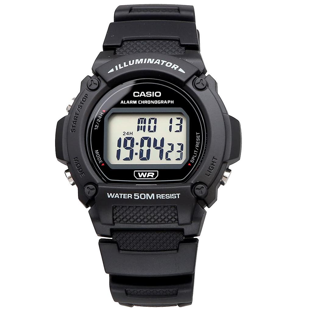 Casio Standard Digitalarmbanduhr W-219H-1AV / -219HC-8BV Herren Schwarz / Mattes Elfenbein (Importiert)