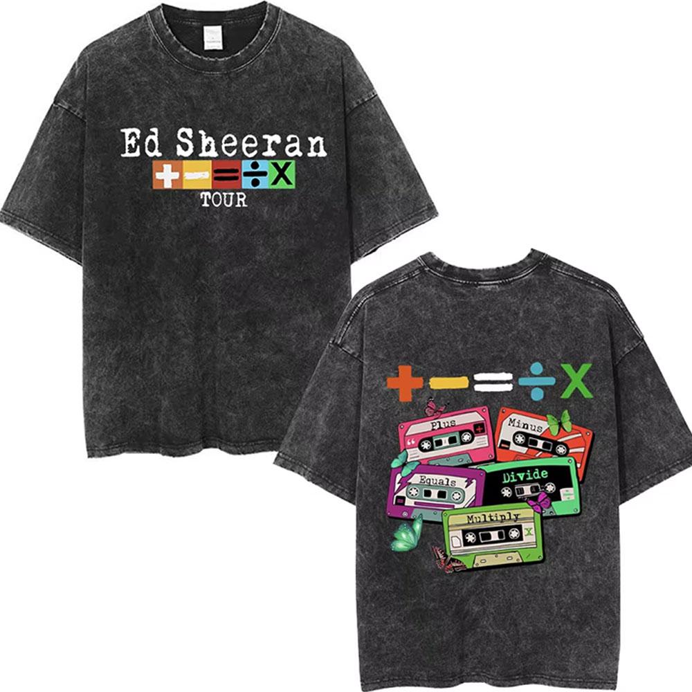 Washed Vintage Ed Sheeran Play Graphic Tshirt Men Women Hip Hop Fashion Pop Music T Shirts Mens Gothic Oversized Streetwear
