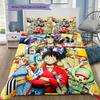 One Piece Straw Hat Crew Full Members 2 Bedding Set, 1 Duvet Cover & 2 Pillowcases, Suitable for Home Decor, Ideal Gift for Fans