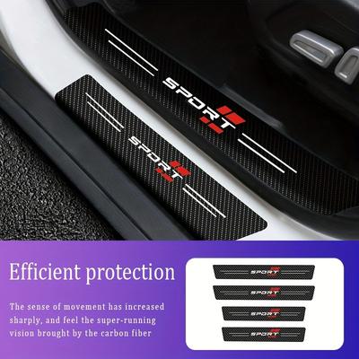 4 stk Bil Terskelstripe Vanntett Beskyttelsesstripe Dør Velkomstpedal Ripebeskyttelsesstripe Antikollisjonsstripe Passer For Alle Modeller