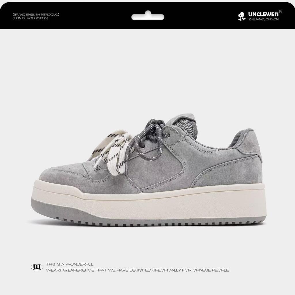 Platform white shoes 2025 spring new lace-up heightening casual sports shoes fashion versatile board shoes