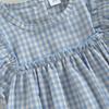 Baby Girl 2Pcs Summer Outfits, Short Puff Sleeve Plaid Print Romper with Headband Set