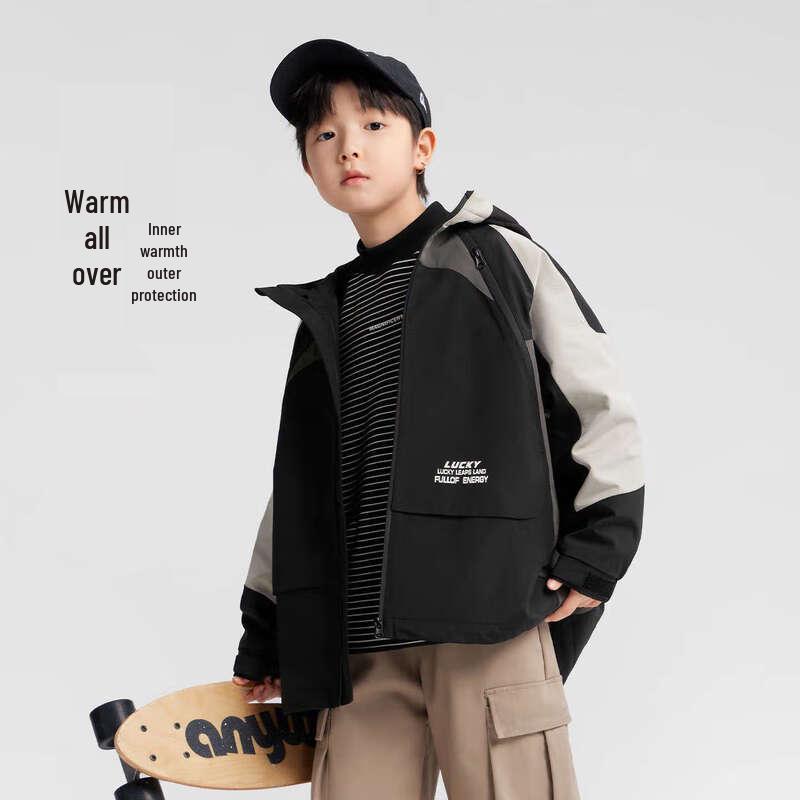 Zuoxi Boys Winter Outdoor Plush-Lined Jacket 110