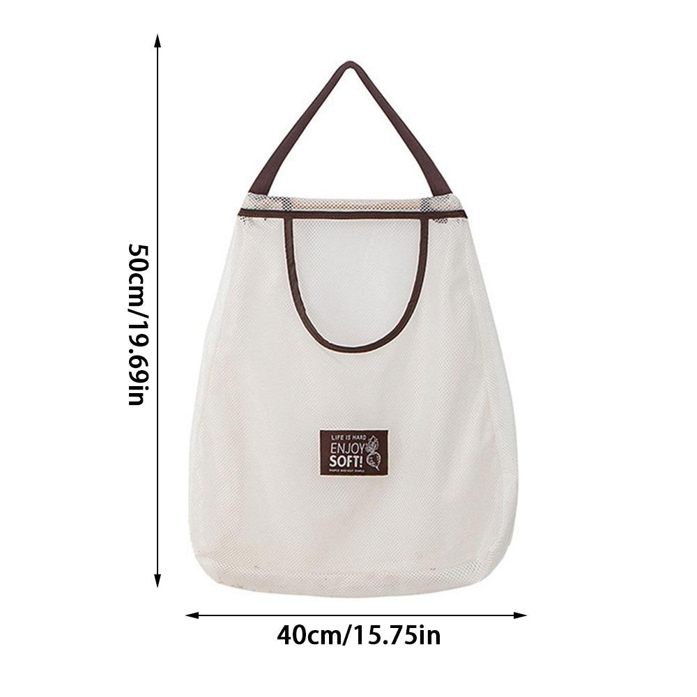 

Hollow Sundries Storage Bag Widen Handle Kitchen Mesh Bag New Hanging Net Organizer B