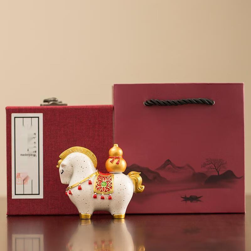 JINGRUIXIANG Chinese Chic Auspicious Horse Figurine