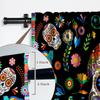 Day of The Dead Curtains for Living Room Mexican Fiesta Sugar Skull Flowers Rod Pocket Window Drapes for Bedroom and Home Decor