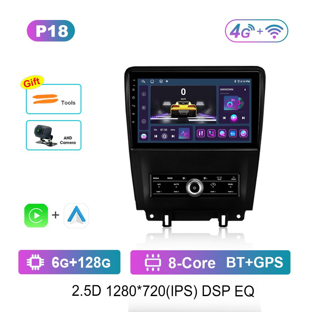 Carplay Car Radio Multimedia Player 10 Inch for Ford Mustang 2009 - 2014 Android System Bluetooth Navi GPS QLED Screen WiFi 4G