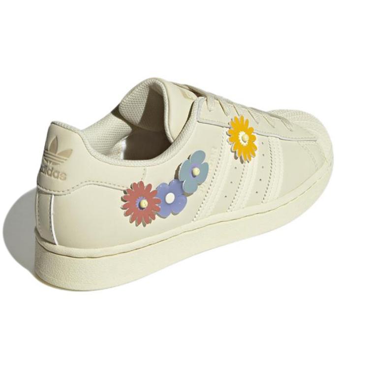 Adidas Womens Superstar 'Floral - Sand' (women's sizes) Sand / Sand / Magic Mauve Skateboard Shoes GX2171