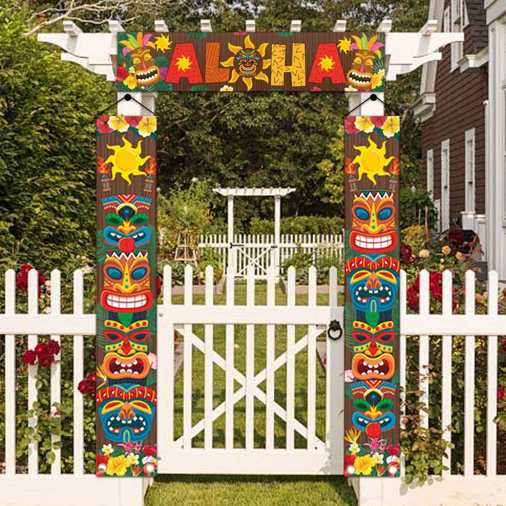 Hawaiianische Partydekorationsbanner, Luo-Festival-Couplet, Karneval, Strandparty-Dekoration, Hängeflagge