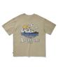 Peullukeu Mountain Adventure Crack Short Sleeve T-Shirt Beige Fst736