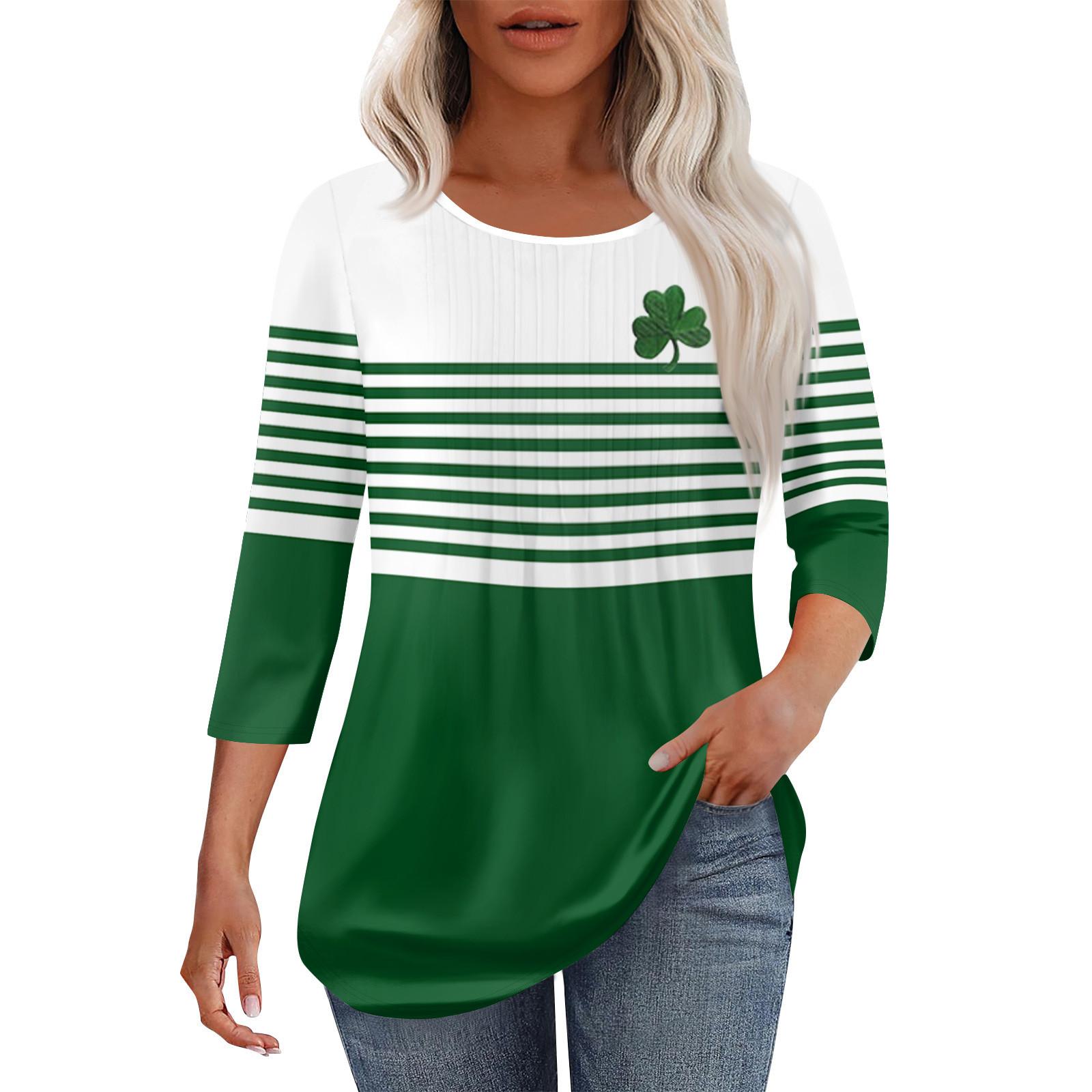 

Женская модная повседневная плиссированная футболка с круглым вырезом и рукавом семь четвертей XXL