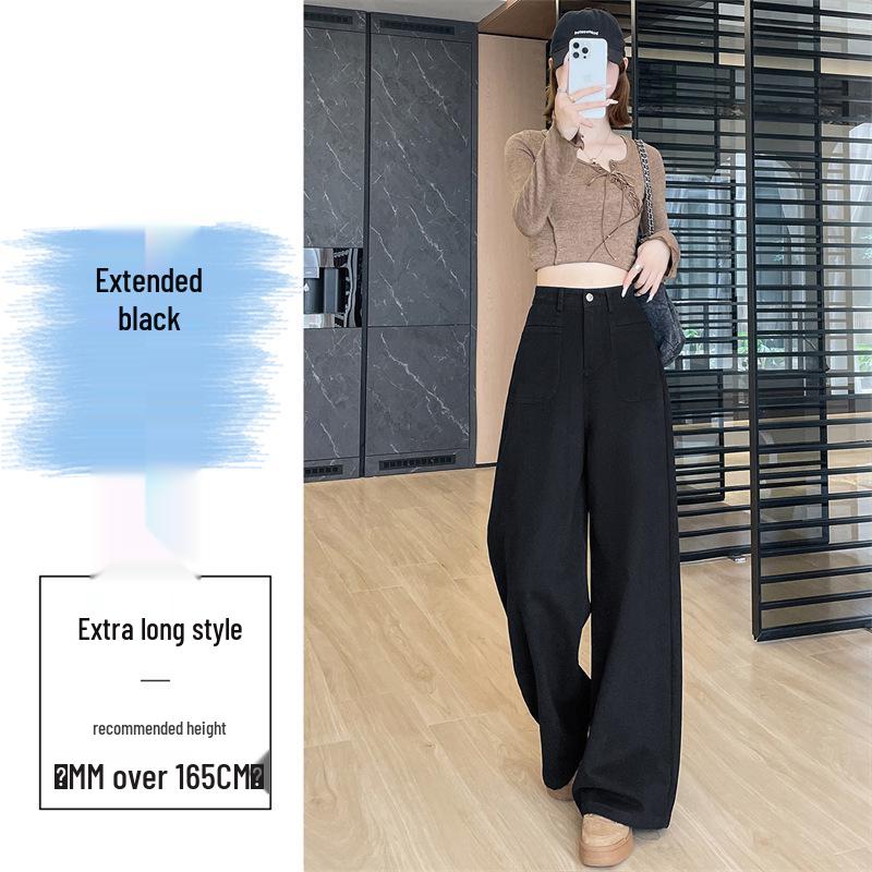 

Женские джинсы цвета экрю с вареным эффектом, с высокой посадкой, широкие от бедра - Стройнящие, универсальные, повседневные брюки прямого кроя на осень M