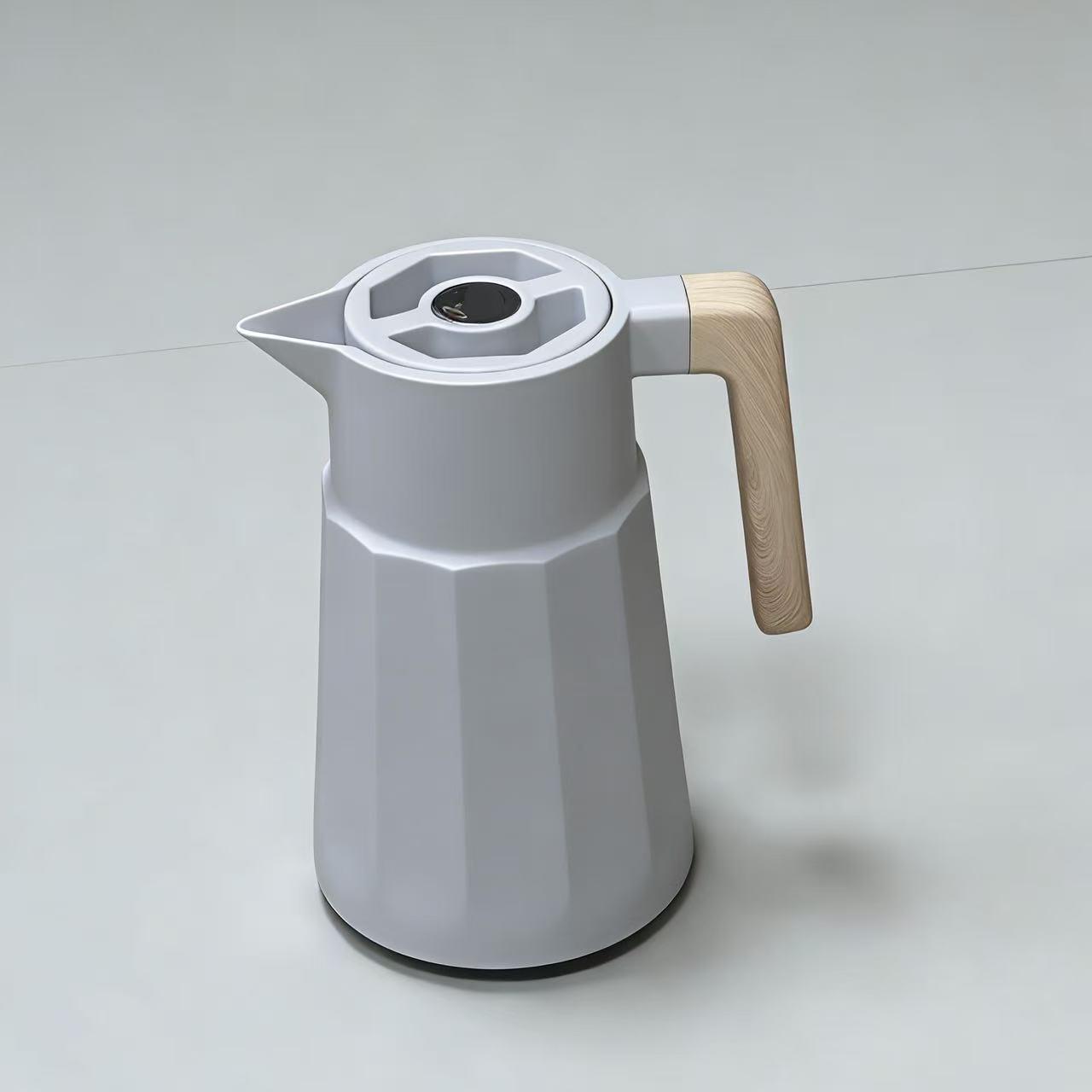 Smart Large-Capacity Press-Type Glass Liner Thermos Flask Kettle for Home Use Press-type - 950ml серый