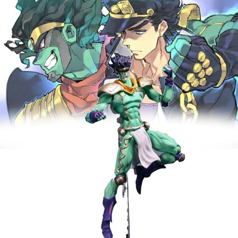 Jojos Bizarre Adventure Kujo Jotaro Figure Pvc White Platinum Star With Articulated Limbs For Fans