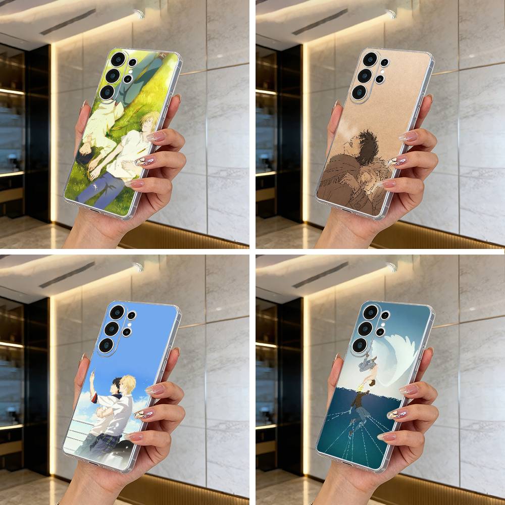 B-BANANA- FISH Clear Phone Case for Samsung S25, S24, S21, S22, S23, S30, Ultra, S20, Plus, FE, Lite