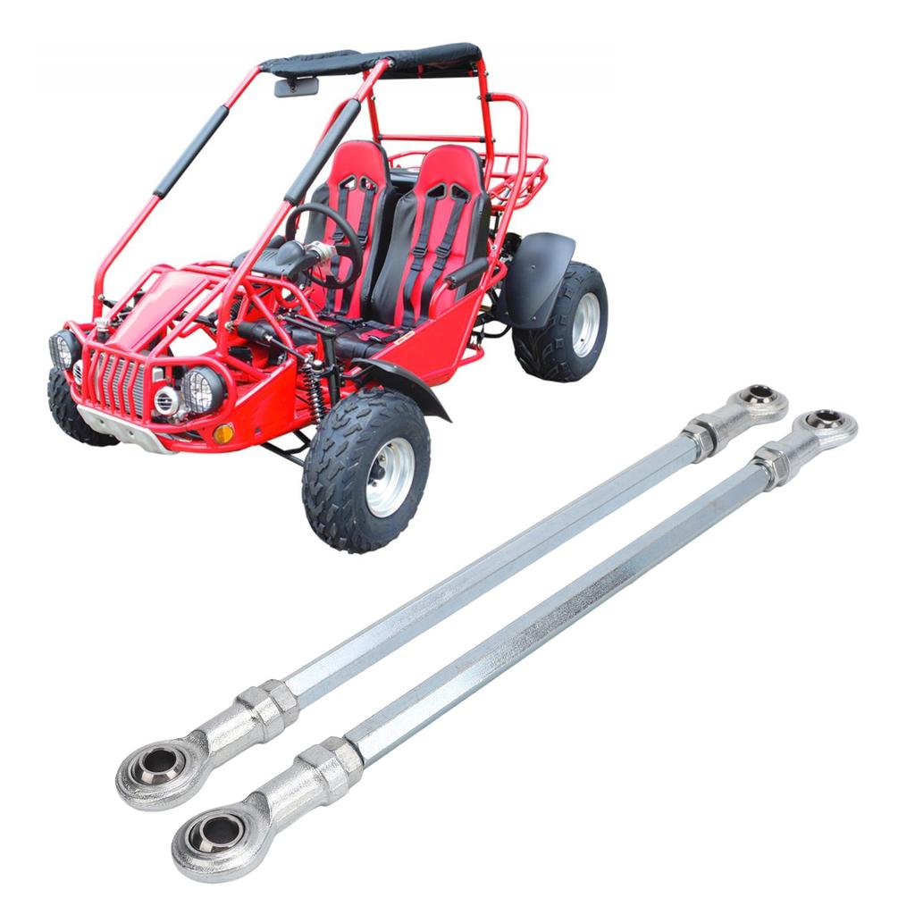 Steering Shaft Tie Rod Silver Easy Install Wide Application 1 Pair Steel Alloy Clear Thread ATV Tie Rods Kits for ATV Go Kart