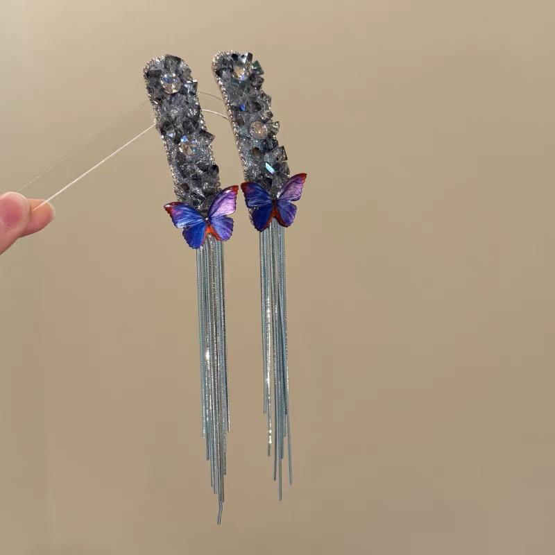 Elegant Tassels Hair Clip For Women Girls Versatile Alloy Long Tassels Hair Accessories  Simple Broken Hair Clip Gifts