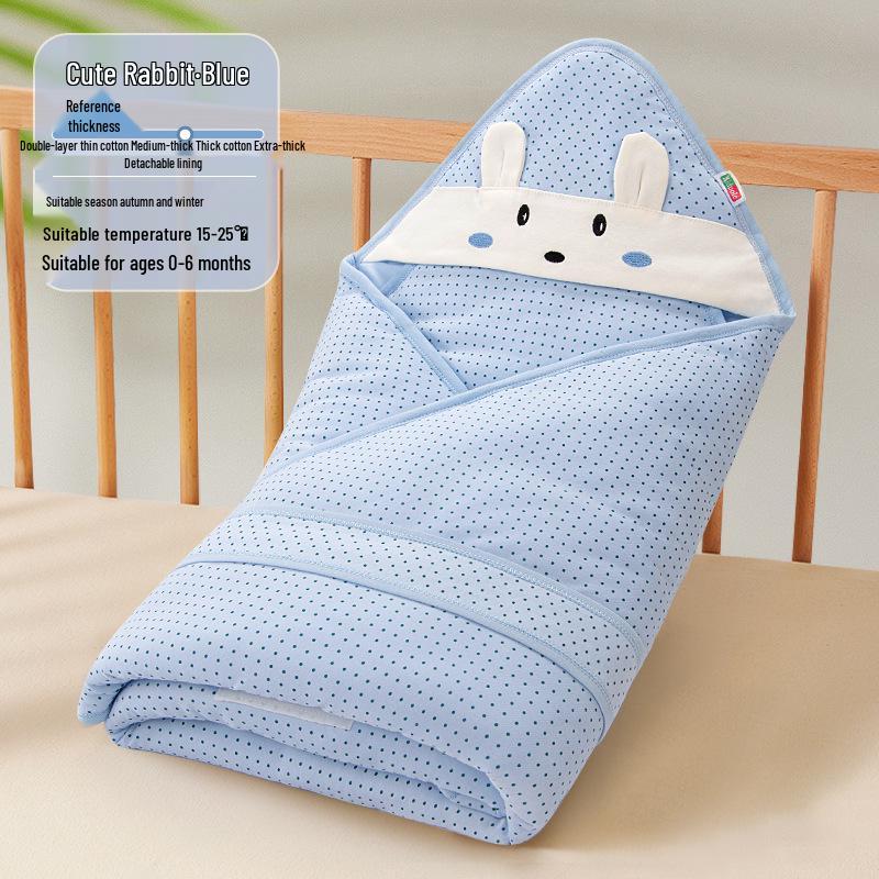 Year of the Rabbit Pure Cotton Thickened Baby Swaddle – Newborn Spring, Autumn, Winter Wrap