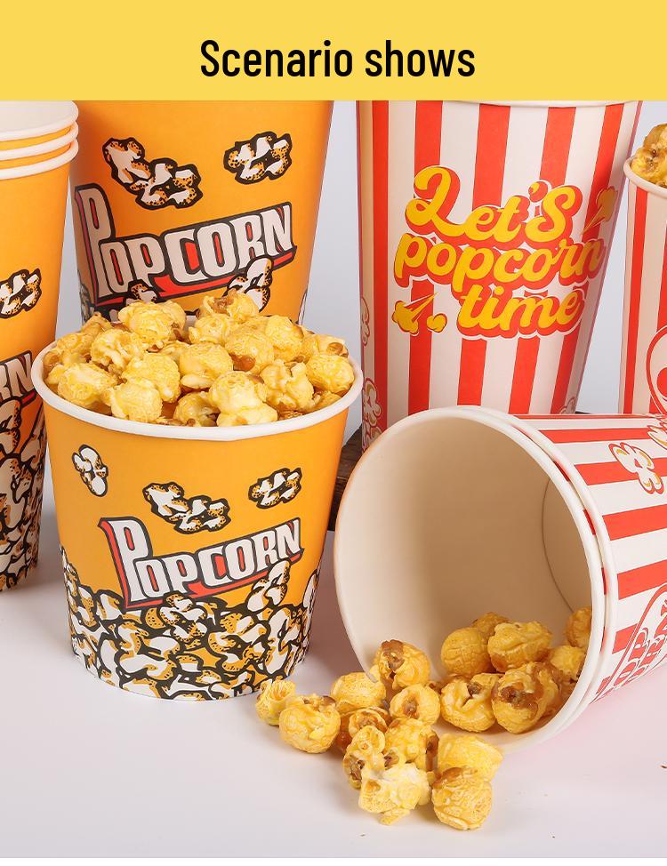 Thickened Disposable Popcorn Bucket for Takeaway & Street Stalls