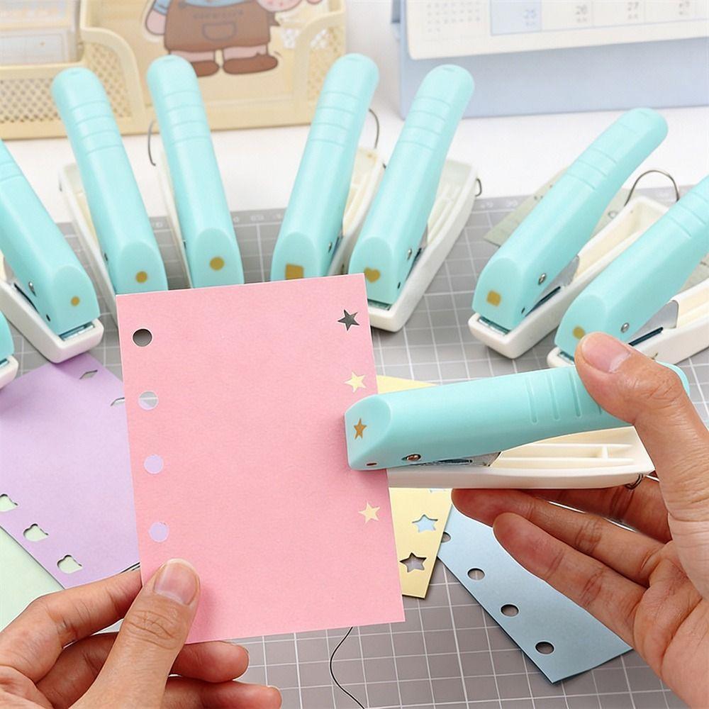Multi-functional Mini Hand Hole Puncher Plastic Paper Punch Manual Hole Punch  Stationery Supplies