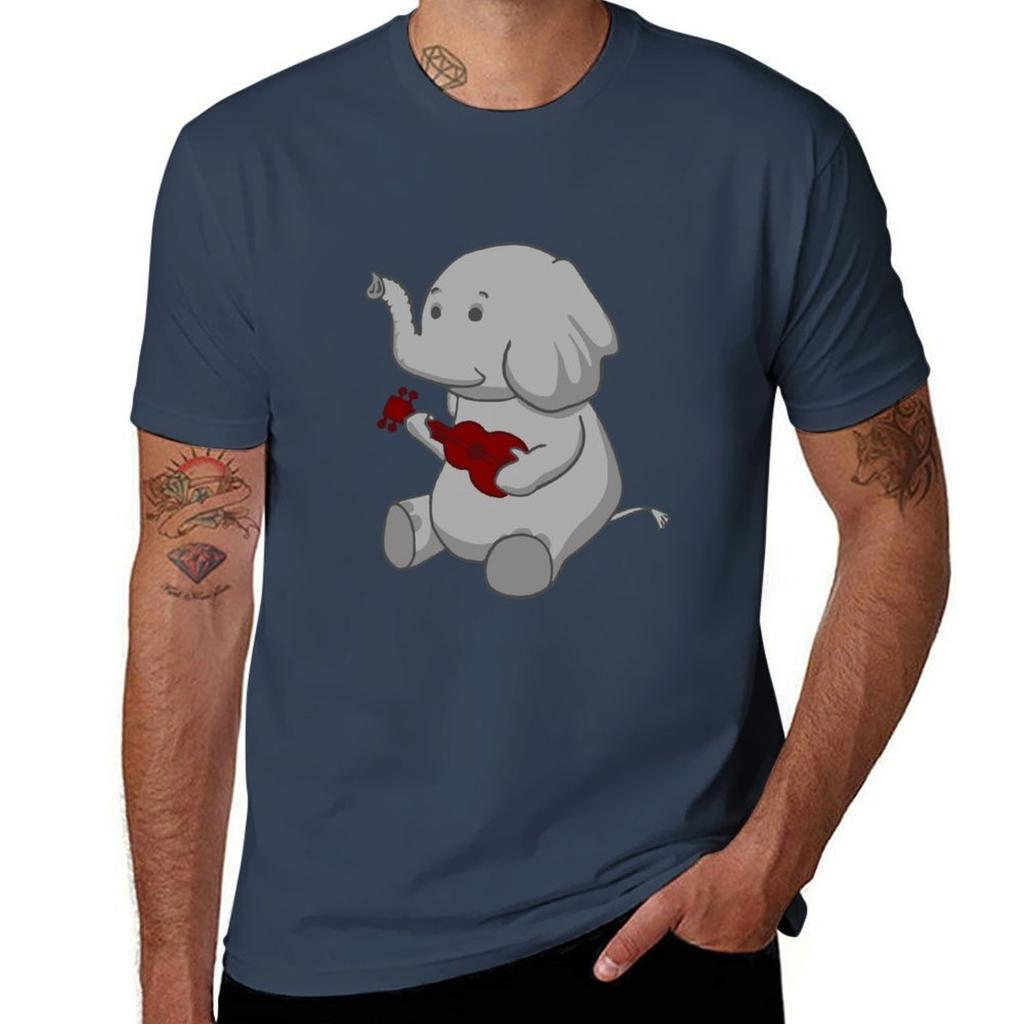 Elephant Loves Her Ukulele Tshirt Moisture Wicking Quick Dry Tee