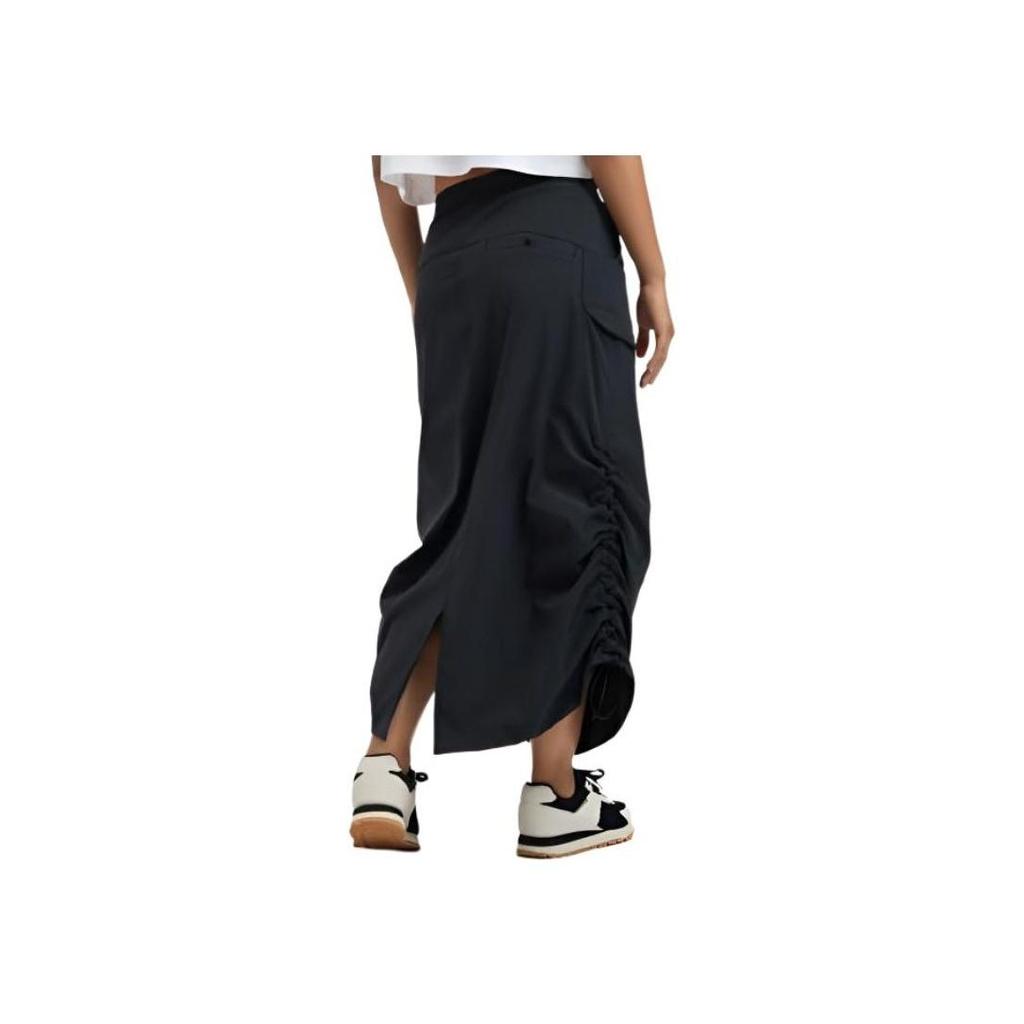 Under Armour SS25 Her Solid Color Casual Long Skirt Women Black 6005993-001