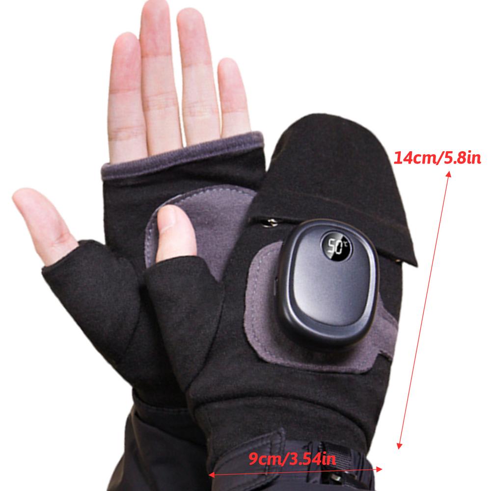 

Электрические перчатки Быстро нагревающиеся зимние теплые перчатки с подогревом Регулируемые электрические перчатки с подогревом Портативные умные перчатки без пальцев для чёрный