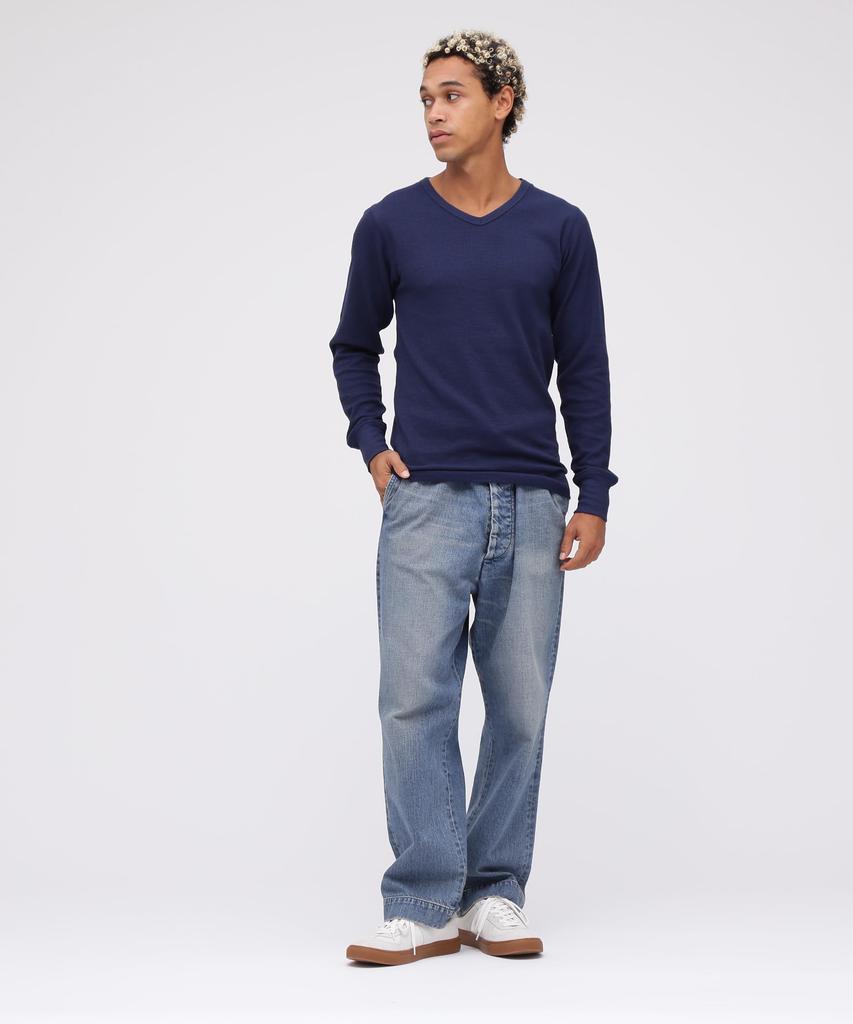 AVIREX DAILY RIB V-NECK TEE 6153480 men's XL royal