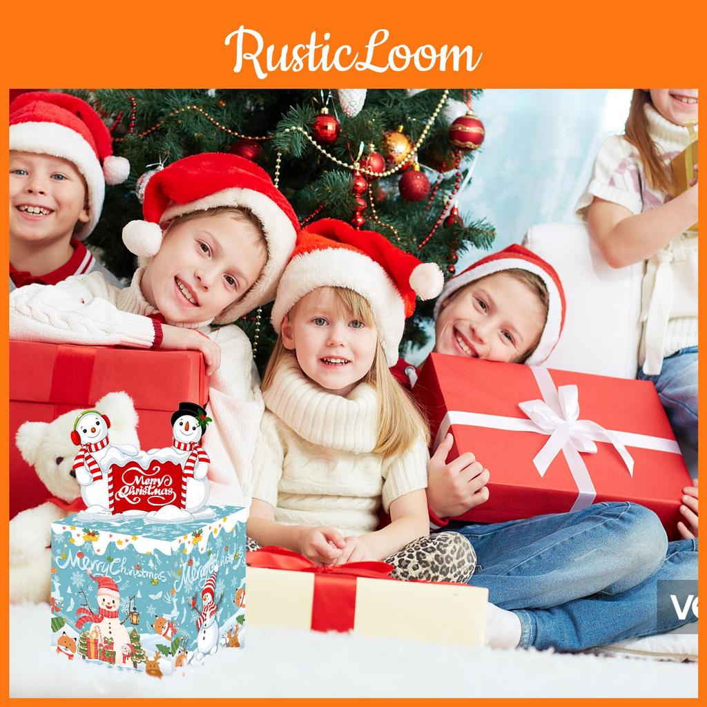 Blue Snowman Letter Christmas Decor Box With Gift Storage For Festive Celebrations And Party Atmosphere