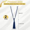 Uxcell Curtain Tiebacks, Set of 2, Handmade Elegant Curtain Tie Holders with Tassels, Window Tieback Clips for Home, Office, or Hotel Decor, Dark Blue