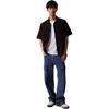 Calvin Klein Solid Color Comfortable Casual Workwear Pocket Short Sleeve Shirt Men Shirts Space-Black ZM02826-BEH