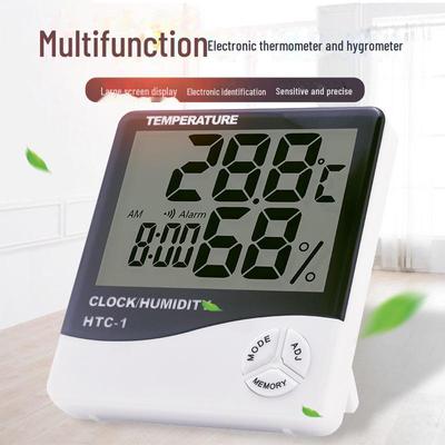 HTC-1 Digital Display Thermometer & Hygrometer for Indoor Use with Alarm Clock