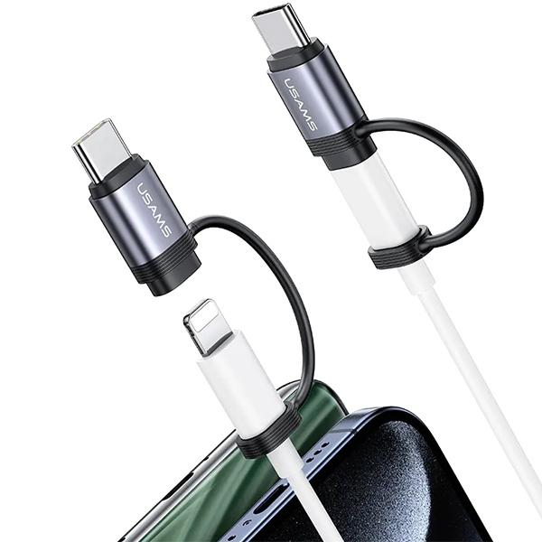 Usams Adapter Au17 Lightning - Usb-C30W Stalowy/Aluminium Sj677Ln01 (Us-Sj677)