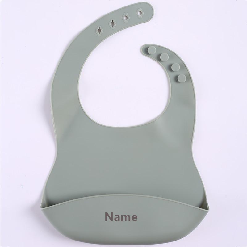 Silicone Bib Infant Drool Catcher Including Free Name High Quality Durable Design Safe for Children Engraving Imaginative Gifts Ideal for Boys Plus G